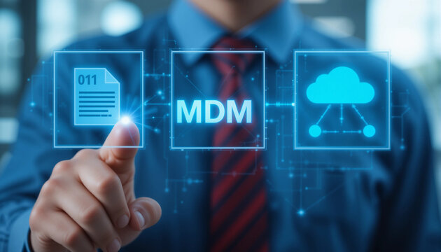 MDM or Master Data Management concept. Consistency, Accuracy, Integration, Governance, Standards, Reliability, Hierarchy, Accessibility, Compliance. Master Data Information Technology