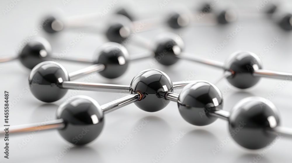 Poster a molecular structure featuring many spheres representing the interconnectedness of ideas in decentr