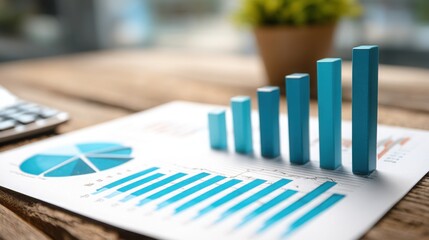 A table with a calculator presenting earnings report information structured for financial analysis and decision making