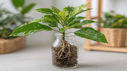 Lush plant growing in a glass jar symbolizing a refined and steady income generator in the financial investment landscape