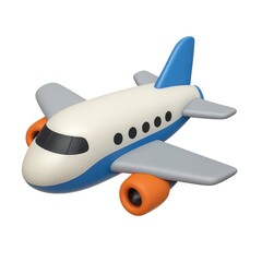 Fototapeta premium 3D Isolated Airplane Model with Simple Design and Vibrant Colors