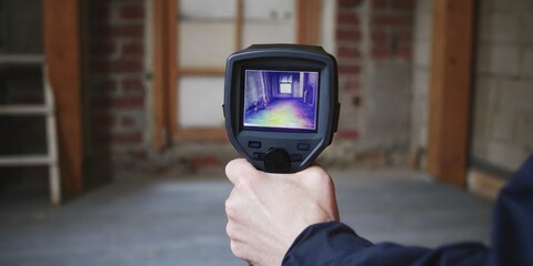 Thermal camera displaying an interior view for inspection purposes.
