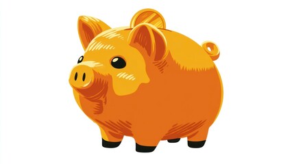 A vibrant orange piggy bank with a coin slot symbolizing savings and financial growth for vari