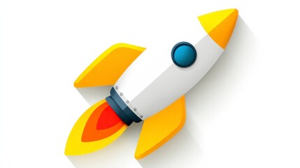 A vibrant rocket ship soaring through space perfect for themes of exploration innovation and