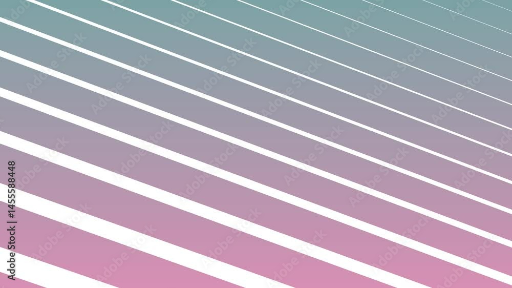 Poster animation of several diagonal lines ascending in green and pink gradient tones