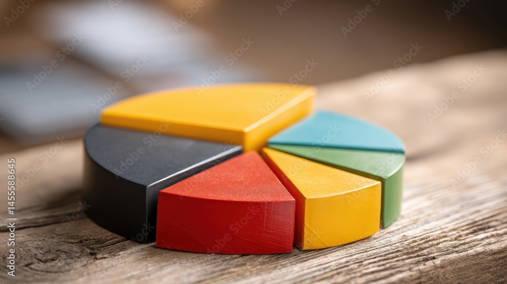 Poster colorful pie chart representing expense distribution across various spending categories in a visual 