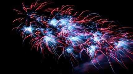 Flag-shaped Fireworks: Patriotic flag-shaped fireworks, symbolizing national pride and unity. 
