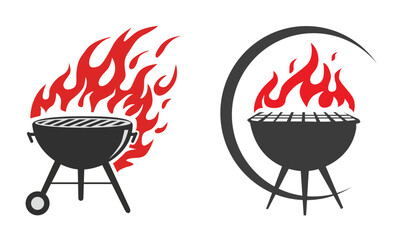 BBQ Grill Vector Illustration Set