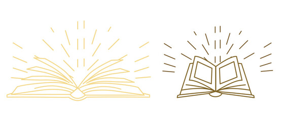 Open Book with Rays of Light Vector Illustration © Suhani