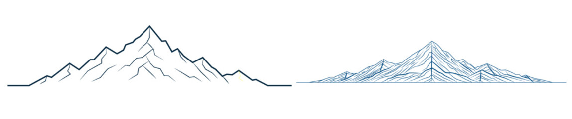 Mountain Landscape Line Art Icons