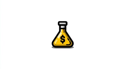 Chemical Flask with Dollar Sign Finance and Science Concept Artwork