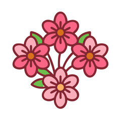 Cherry Flower Cluster Icon Design
