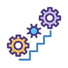Cog Wheel Steps Icon Design