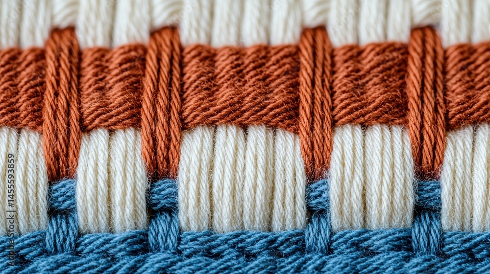 Poster close-up of colorful threads in a tightly woven pattern design