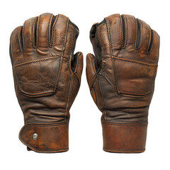 Vintage leather baseball gloves antique sports equipment old time gloves on transparent background