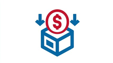 Cost Reduction Strategy Icon with Dollar Sign and Arrows