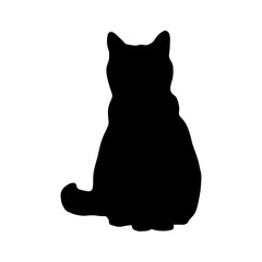 Vector silhouette of a cat on a transparent background