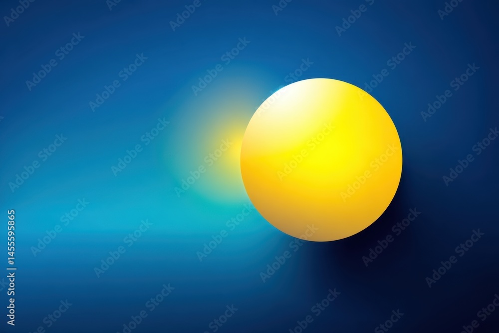 Aufkleber abstract sphere floating on blue gradient background for modern design projects