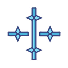 Elongated Cross Star Icon Design