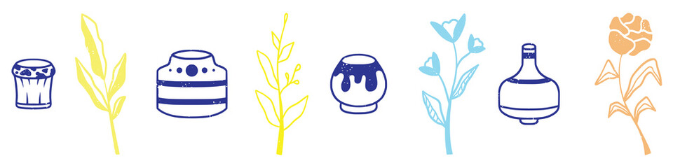 Flower kid crayon pencil vector. Childish flower background. Cheerful l kid draw illustration. Cute flower simple doodle art