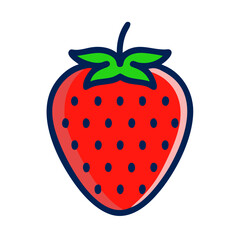 Fresh Strawberry Fruit Icon Design