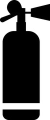 Fire Extinguisher Black Square Icon, Silhouette Simple designs template vector icons Flat Graphic Design, Emergency Services, isolated on transparent background, used for science equipment or ui,