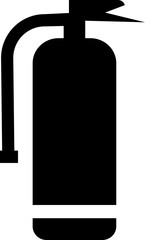 Fire Extinguisher Black Square Icon, Silhouette Simple designs template vector icons Flat Graphic Design, Emergency Services, isolated on transparent background, used for science equipment or ui,