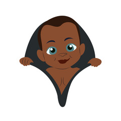 Cute Baby Peeking Dark Background