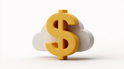 Obraz premium Dollar Sign Emerging from Clouds Symbolizing Digital Finance and Cloud Computing Solutions