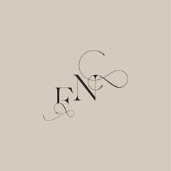beautiful initial FN line and bold mix concept wedding serif monogram logo letter