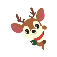 Cute Reindeer Cartoon Christmas Design