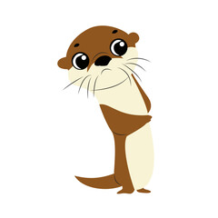 Cute Cartoon Otter Illustration Design