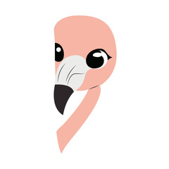 Cute Flamingo Head Profile Graphic