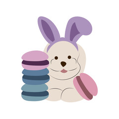 Bunny Dog Macarons Easter Treat