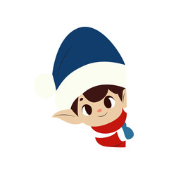 Cute Christmas Elf Cartoon Illustration