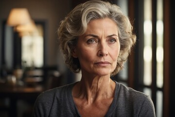 Grace and Resolve in a Mature Woman's Gaze
