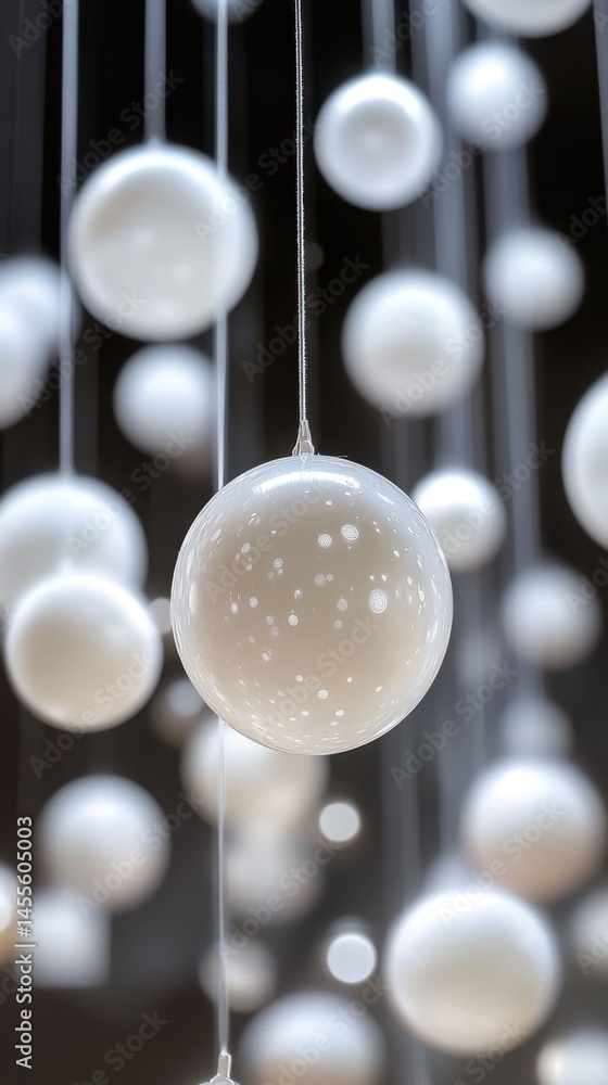 Aufkleber elegant white orbs suspended in space creating a serene and calming atmosphere of sophistication