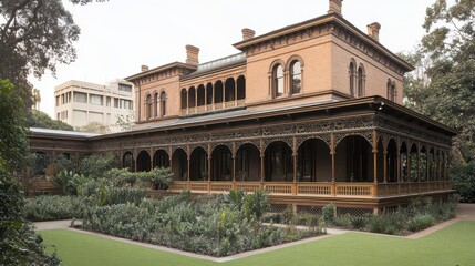 Historic architectural gem captivating facade intricate woodwork vintage charm timeless elegance historic building exterior design