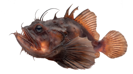 Realistic Anglerfish Isolated on White Background Transparent Background