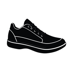 lightweight trainer shoe minimal vector art silhouette 