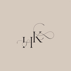 beautiful initial wedding serif monogram logo letter line and bold mix concept HK