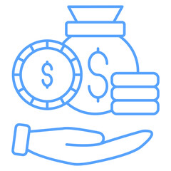investment icon blue style