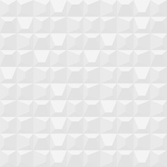Abstract seamless 3D geometric pattern with white polygonal cubes and soft shadows. Perfect for modern backgrounds, wall textures, and digital designs.