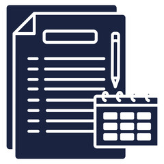 Task planning icon blue style