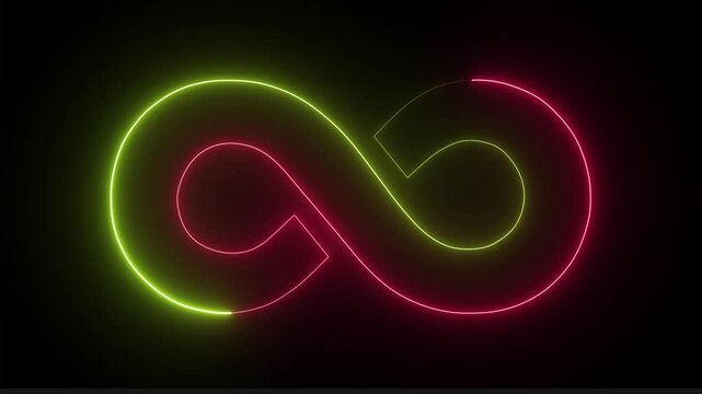 infinity, symbol, icon design, on black background.