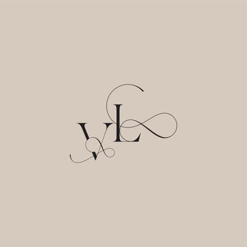 line and bold mix concept VL wedding serif monogram logo letter beautiful initial