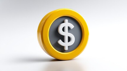 Obraz premium Golden Dollar Coin Icon HighQuality 3D Render for Finance Economy and Business Concepts