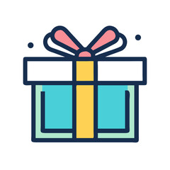 Gift Box with Ribbon Icon Design