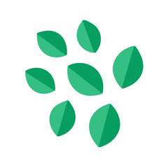 Green Leaf Shapes Nature Icon Design
