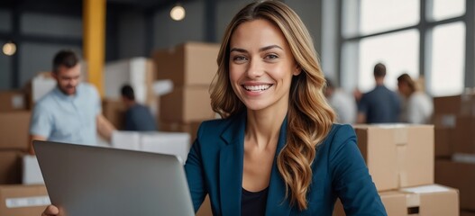 Ambitious Asian man smiling confidently in his workplace environment.

